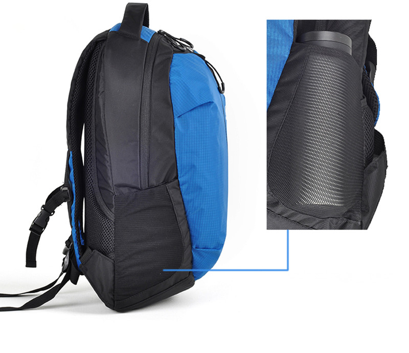 backpack with water bottle side