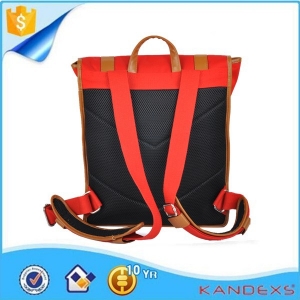 Fashion Popular Teenager Leisure Nylon And PU  Large Soft Backpack