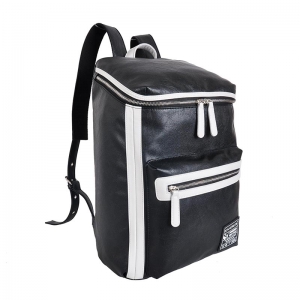 Large Classic Black PU Laptop Backpack