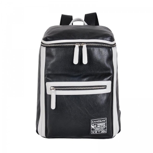 Large Classic Black PU Laptop Backpacks